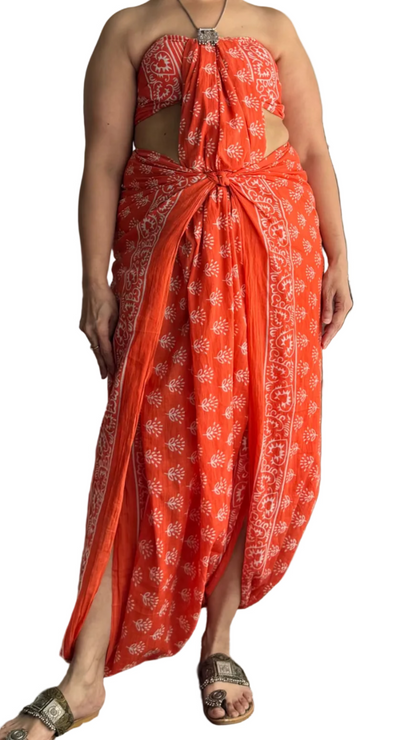 Ethnic Elegance: Cotton Handblock Dabu Print Saree