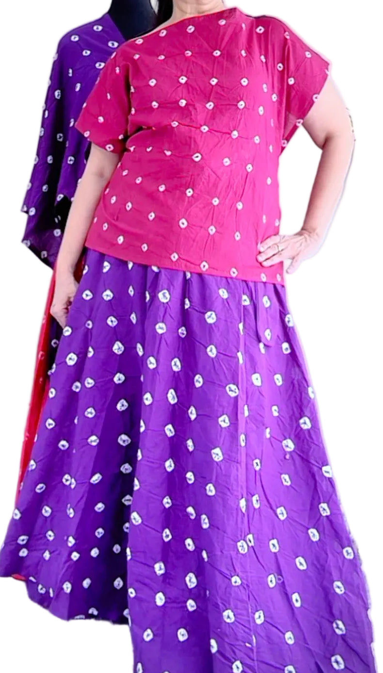 The Sandhi Kurpasaka: Short Reversible Bandhani Wrap Choli