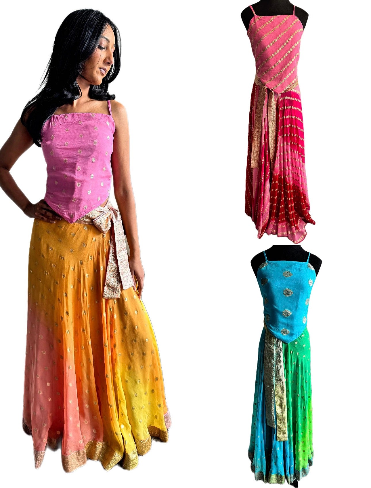 Ananta Wrap Saree Lehenga Skirt & Choli Top Set