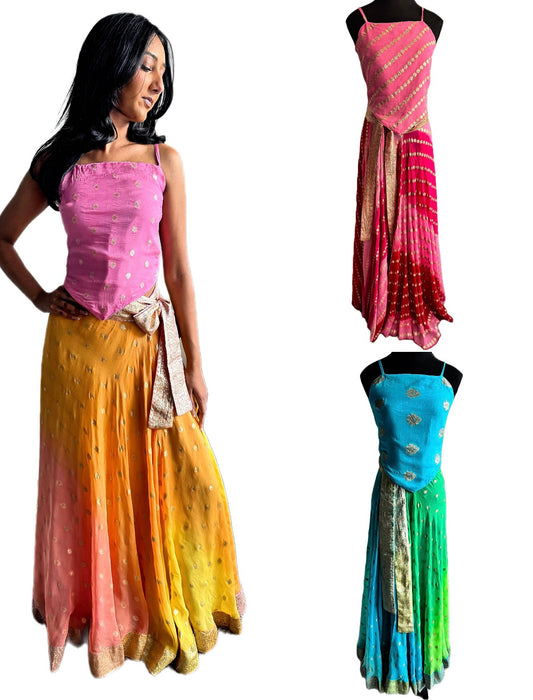 Ananta Wrap Saree Lehenga Skirt & Choli Top Set