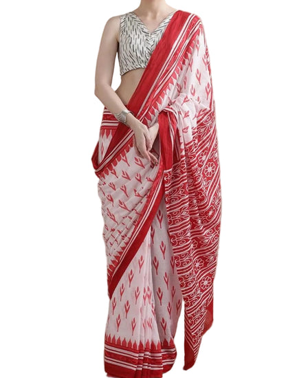 Cotton Handblock Bagru Sarees