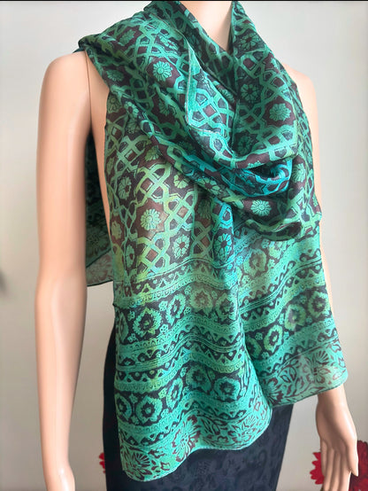 Pure Silk Handblocked Scarves (6 designs)