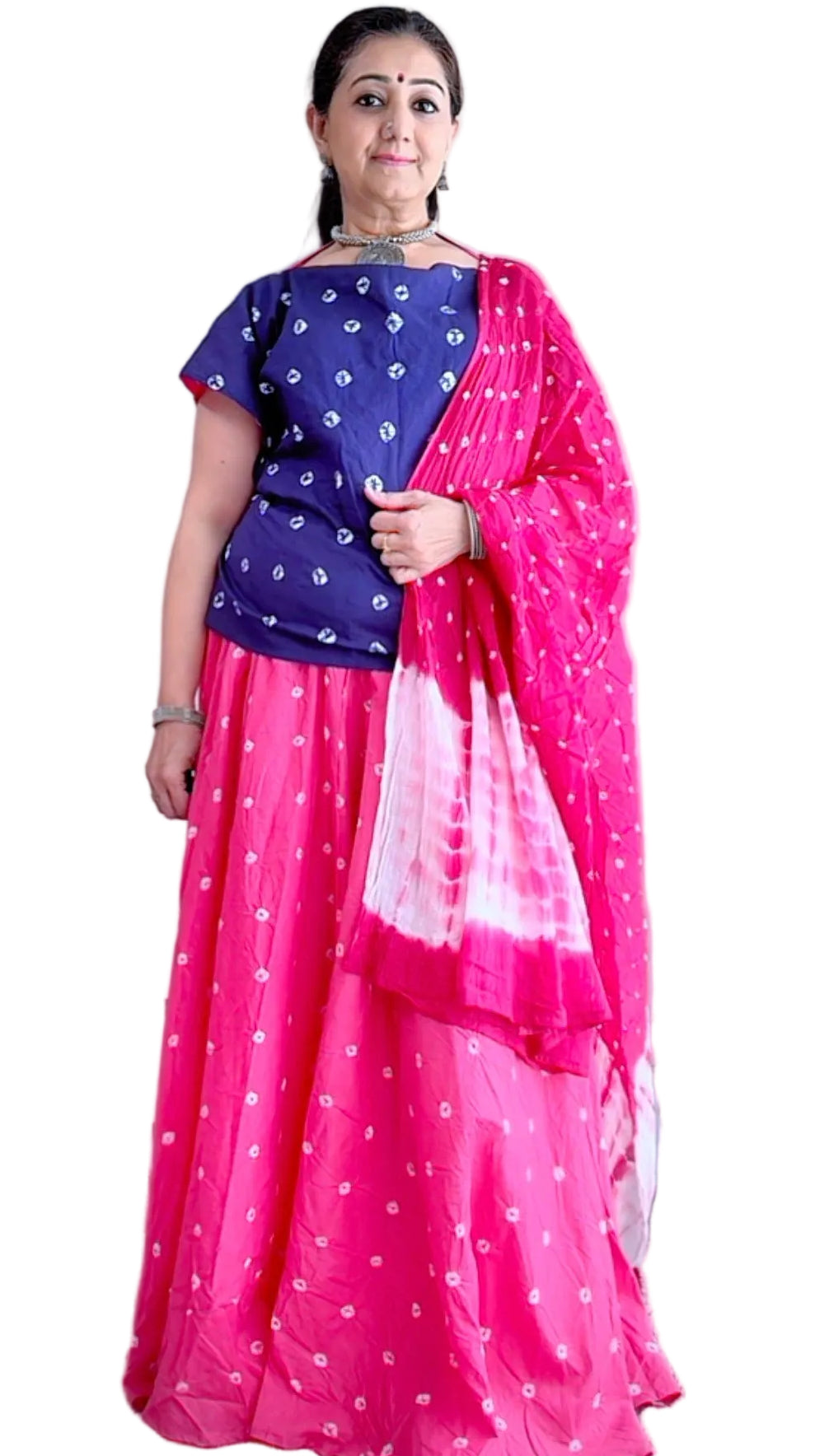 The Sandhi Kurpasaka: Short Reversible Bandhani Wrap Choli