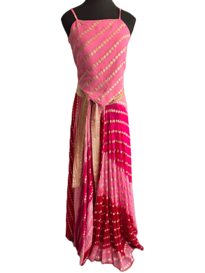 Ananta Wrap Saree Lehenga Skirt & Choli Top Set