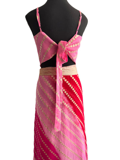 Ananta Wrap Saree Lehenga Skirt & Choli Top Set