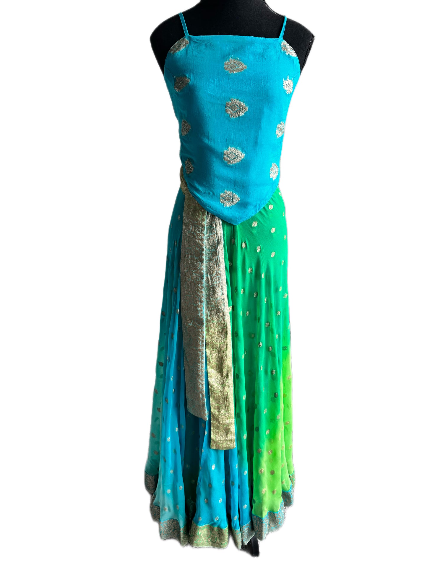 Ananta Wrap Saree Lehenga Skirt & Choli Top Set