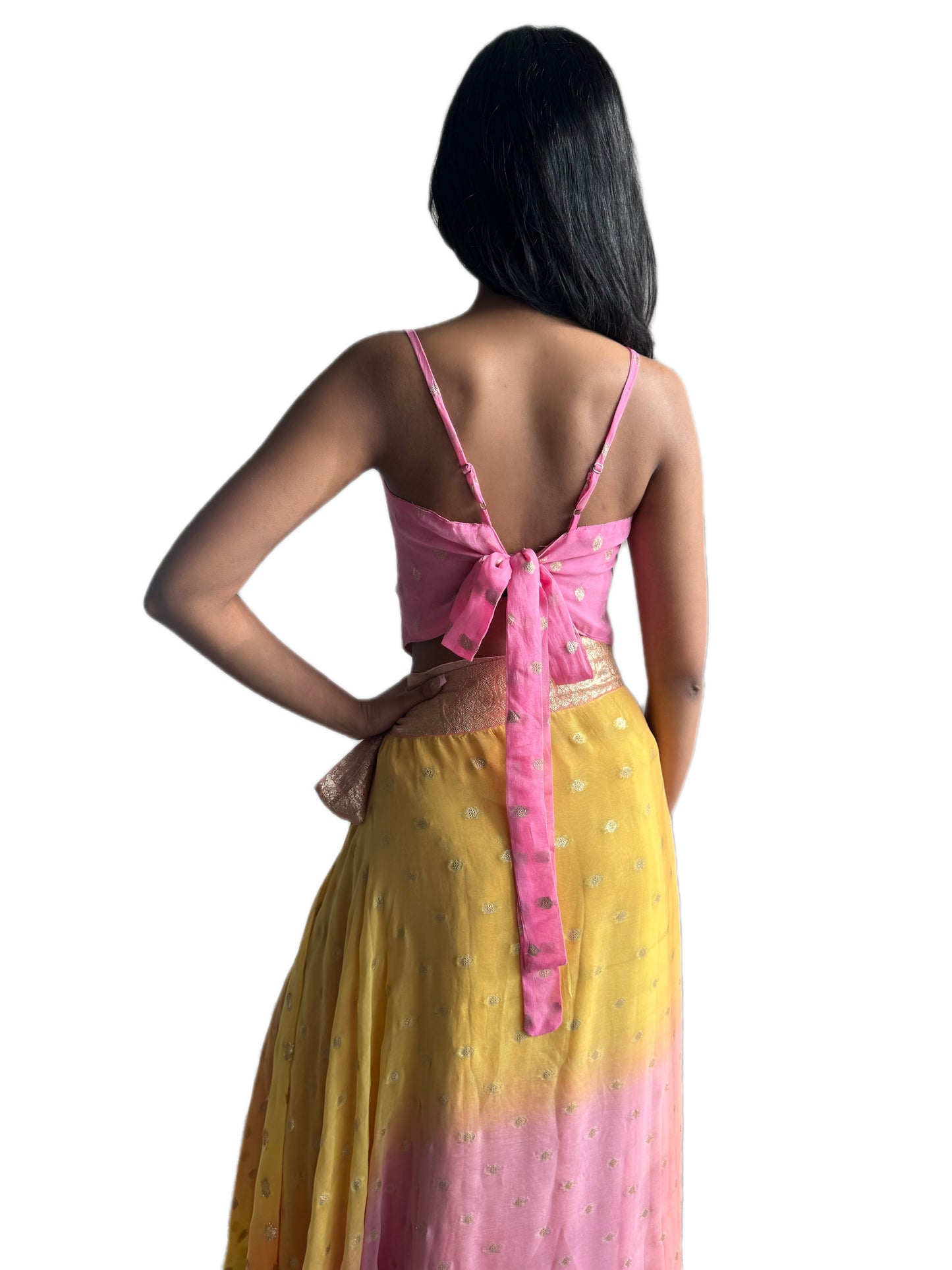Ananta Wrap Saree Lehenga Skirt & Choli Top Set