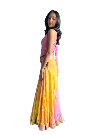 Ananta Wrap Saree Lehenga Skirt & Choli Top Set