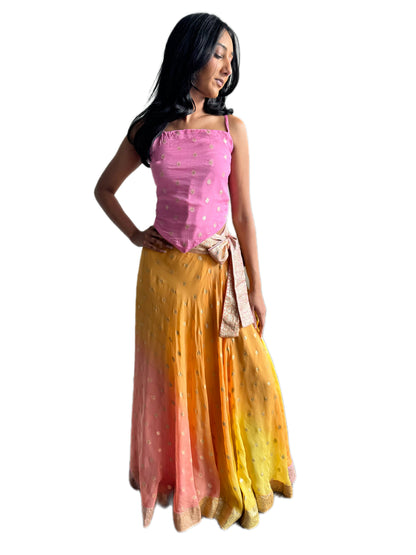 Ananta Wrap Saree Lehenga Skirt & Choli Top Set