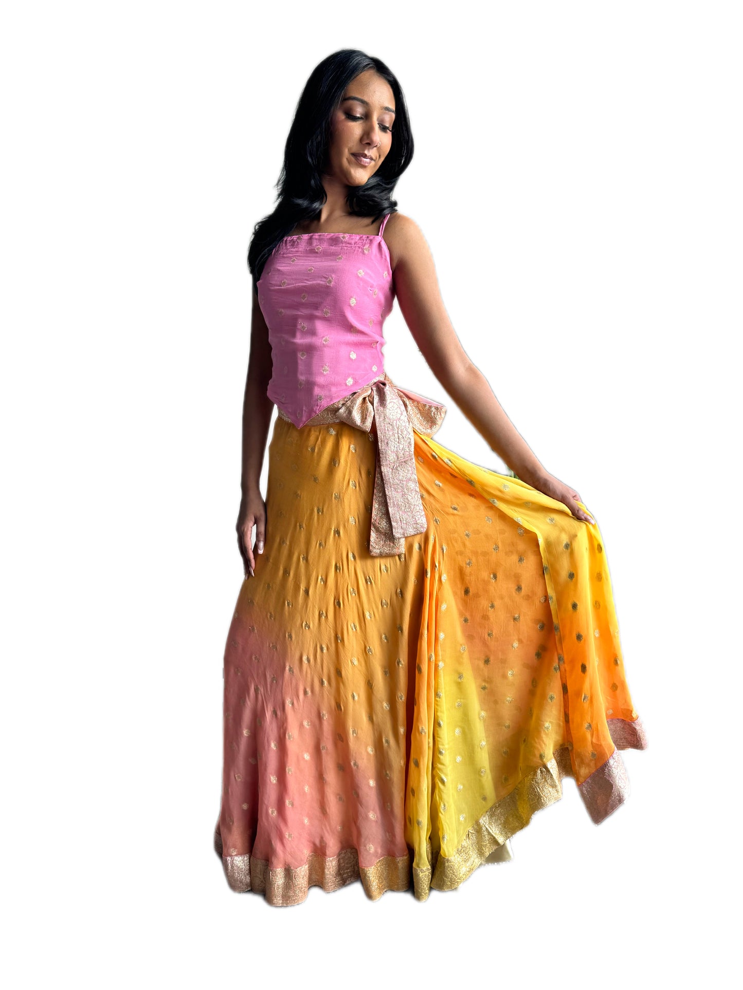 Ananta Wrap Saree Lehenga Skirt & Choli Top Set