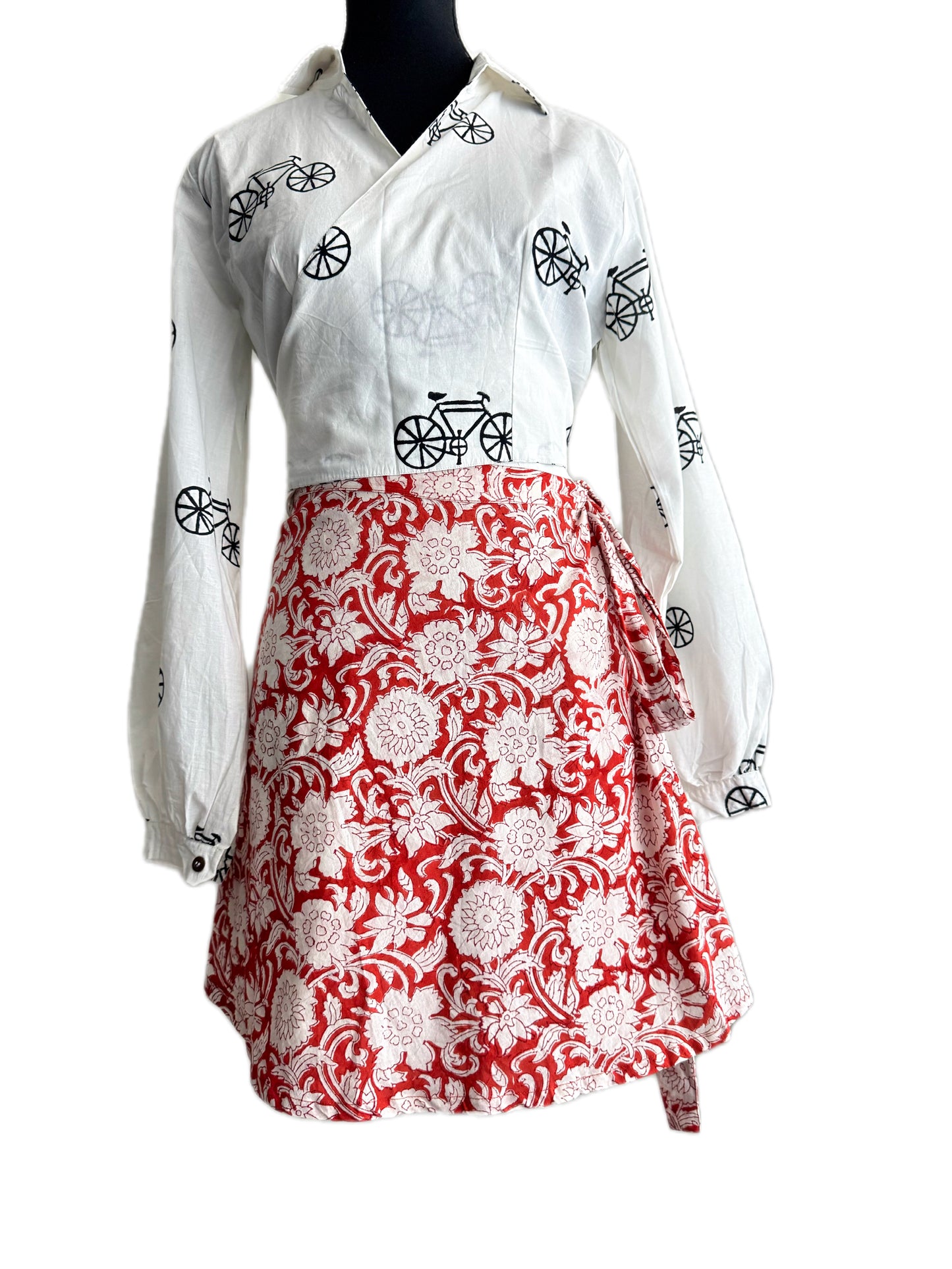 The Chandataka Wrap: Sanganeri Handblock Mini Skirt