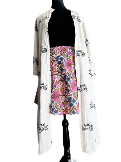 The Chandataka Wrap: Sanganeri Handblock Mini Skirt