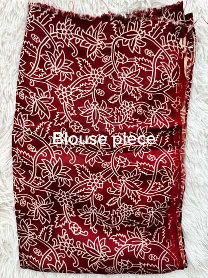 The Midnight & Madder Ajrakh Pallu Saree in Pure Modal