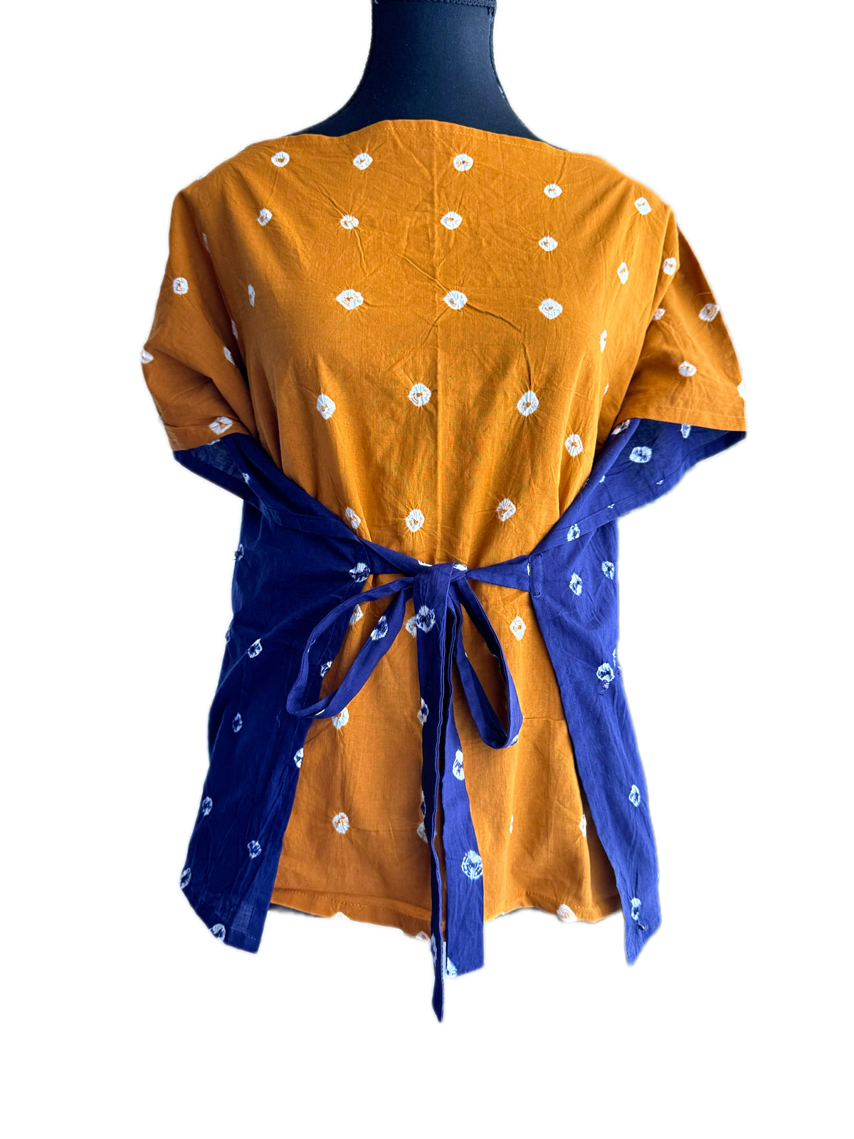 The Sandhi Kurpasaka: Short Reversible Bandhani Wrap Choli