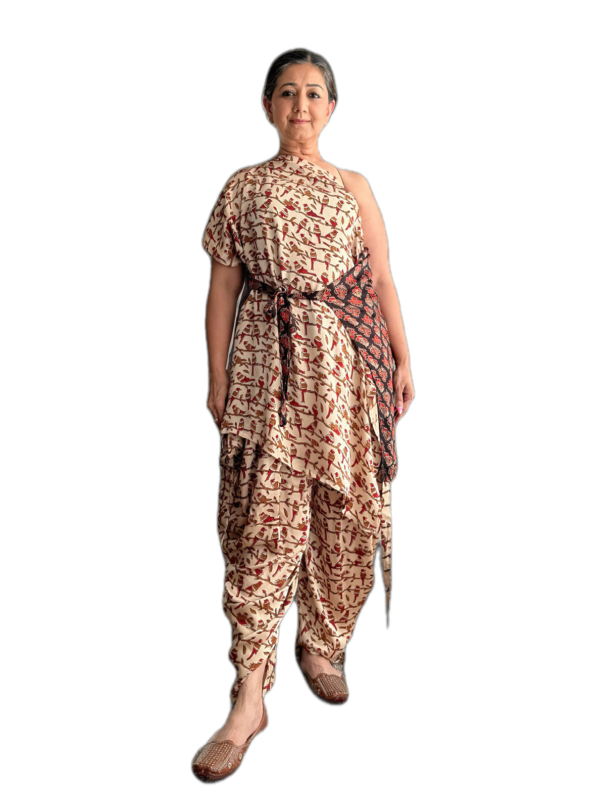 Ajrakh Pure Modal Reversible Kurti & Adaptive Dhoti Salwar Ensemble