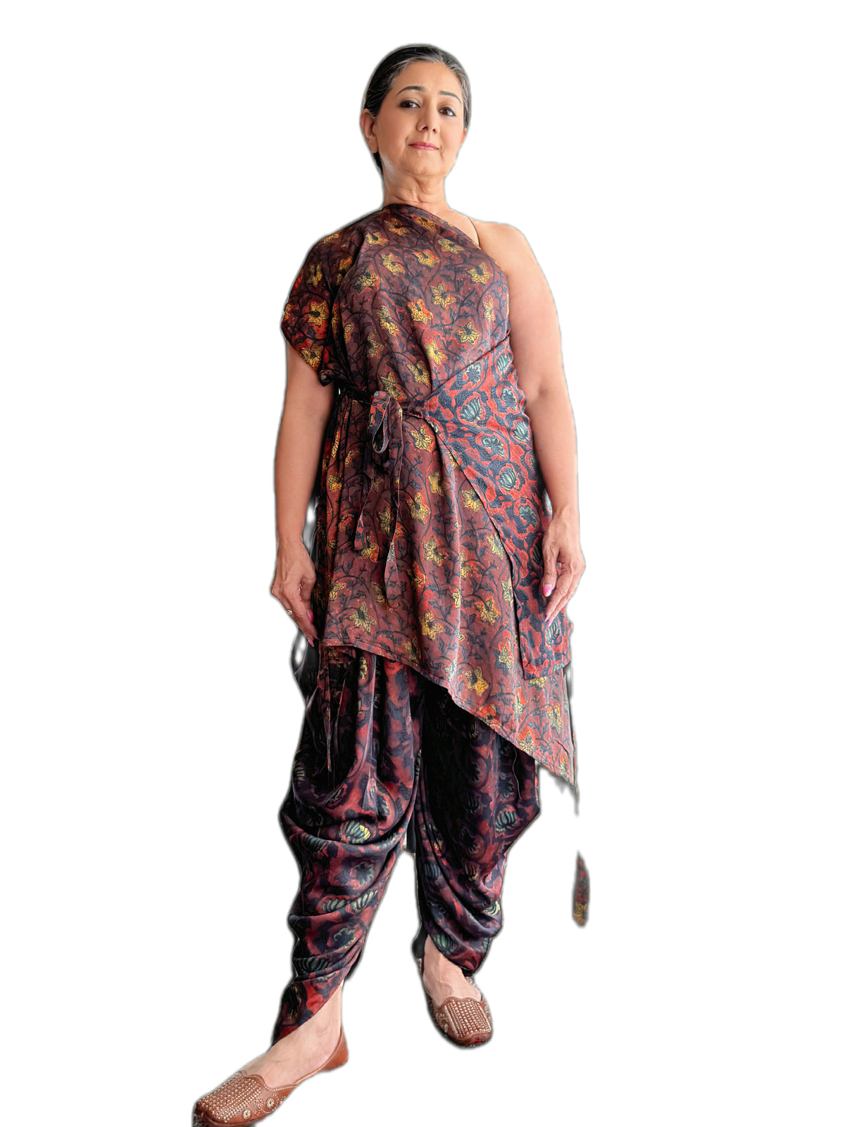 Ajrakh Pure Modal Reversible Kurti & Adaptive Dhoti Salwar Ensemble
