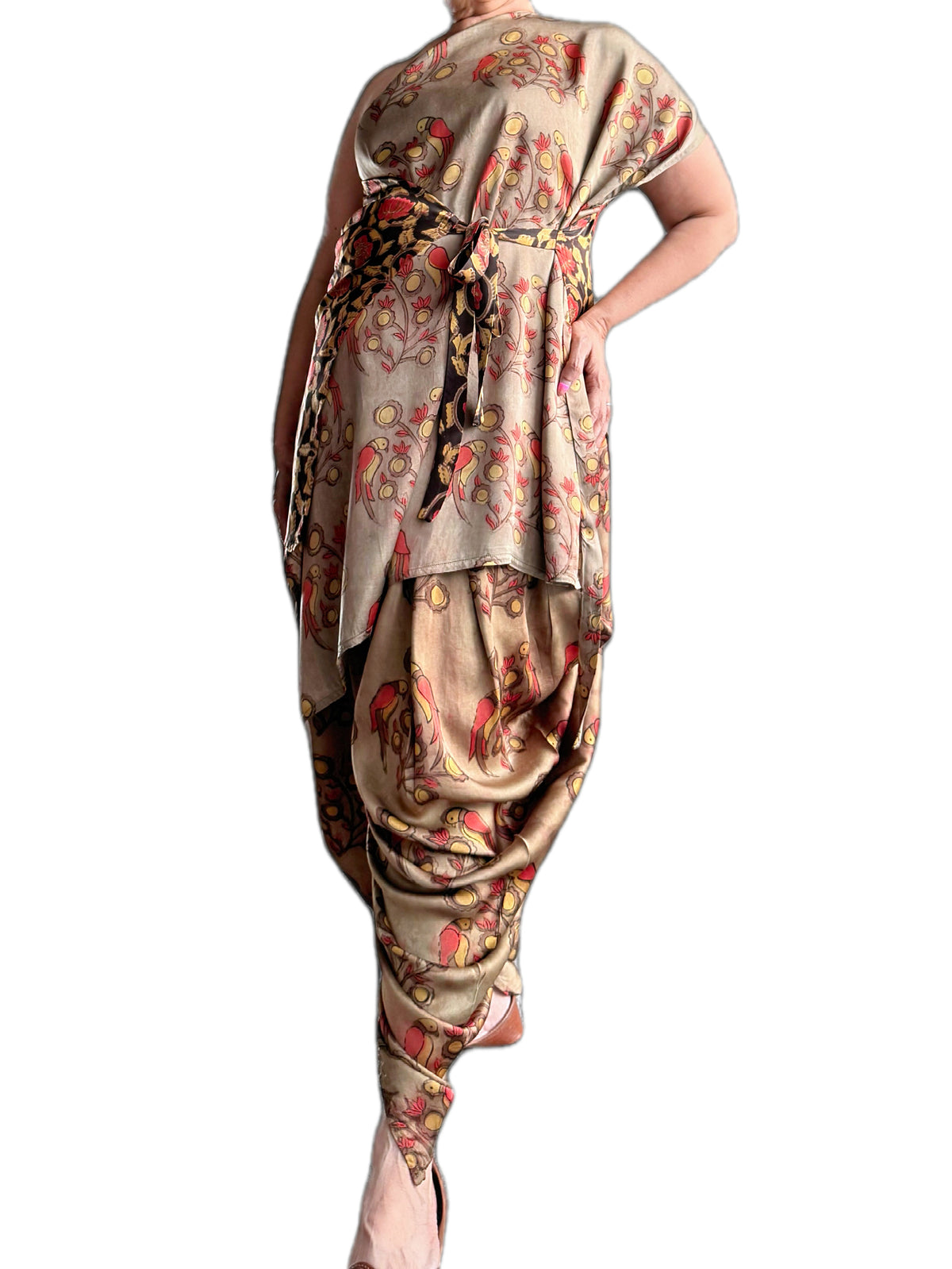 Ajrakh Pure Modal Reversible Kurti & Adaptive Dhoti Salwar Ensemble