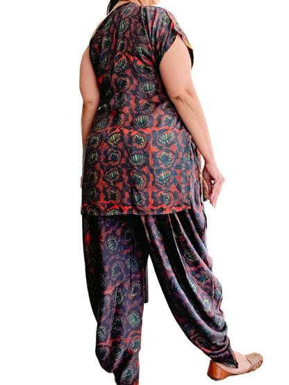 Ajrakh Pure Modal Reversible Kurti & Adaptive Dhoti Salwar Ensemble