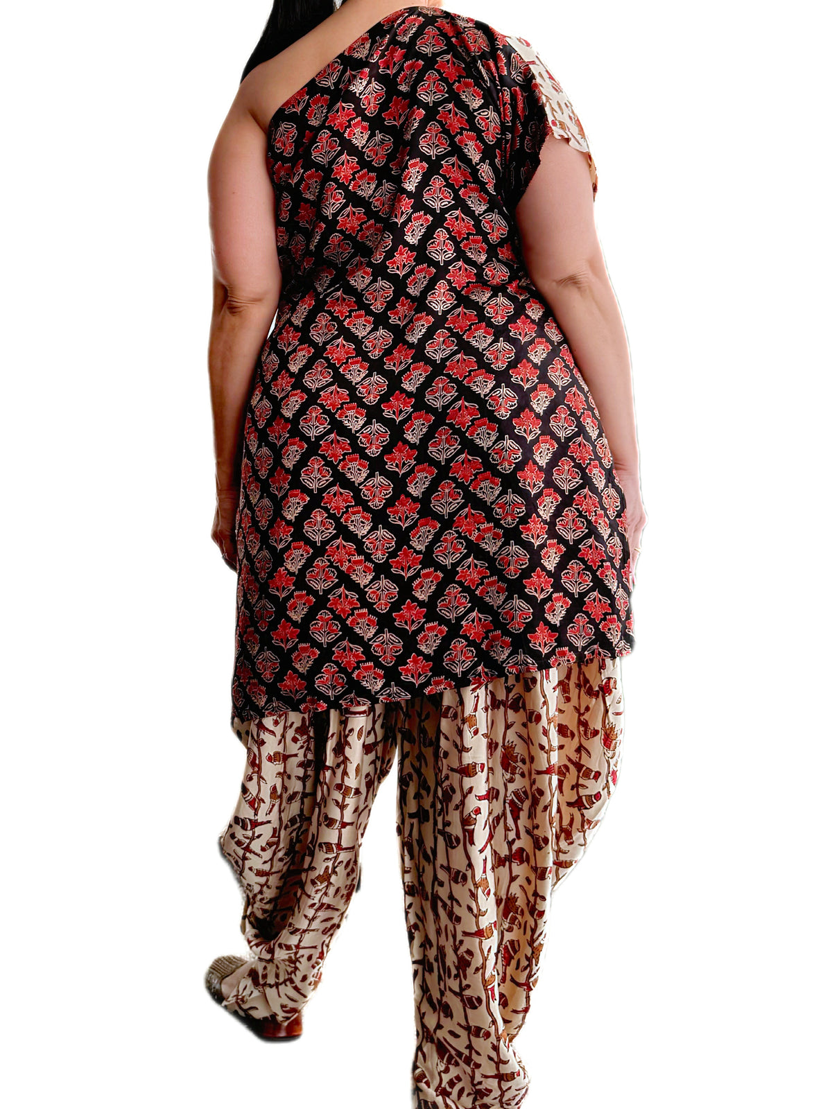 Ajrakh Pure Modal Reversible Kurti & Adaptive Dhoti Salwar Ensemble