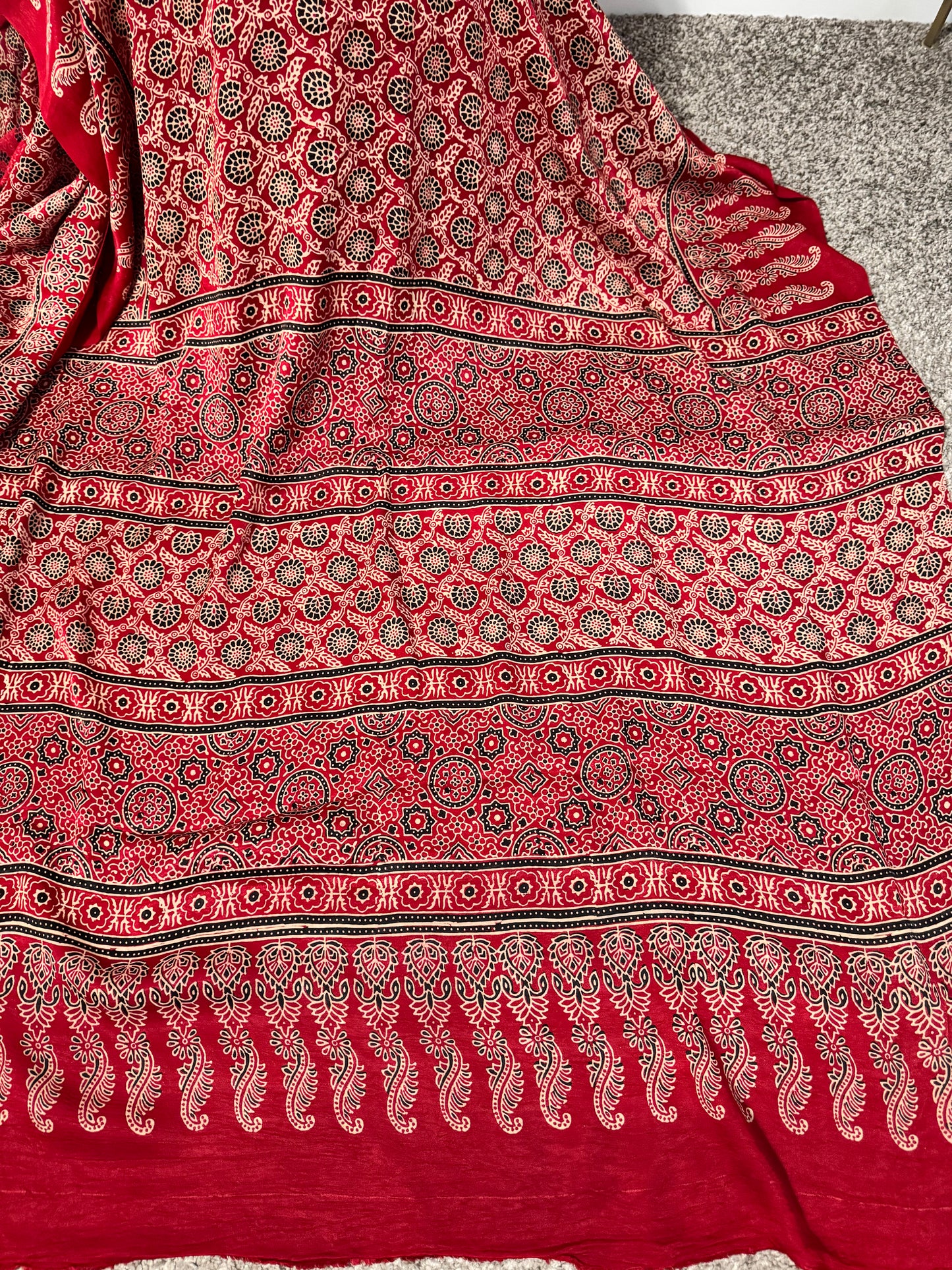 Ajrakh Modal Reversible Saree