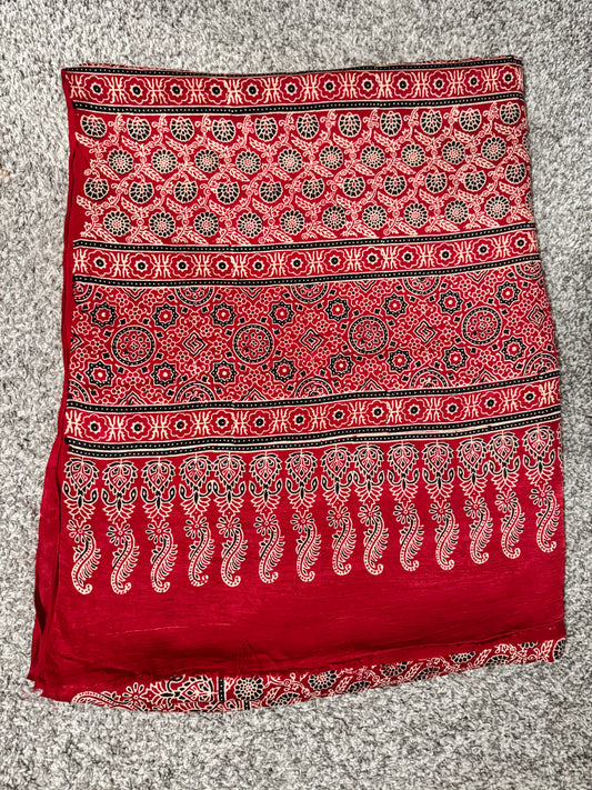 Ajrakh Modal Reversible Saree