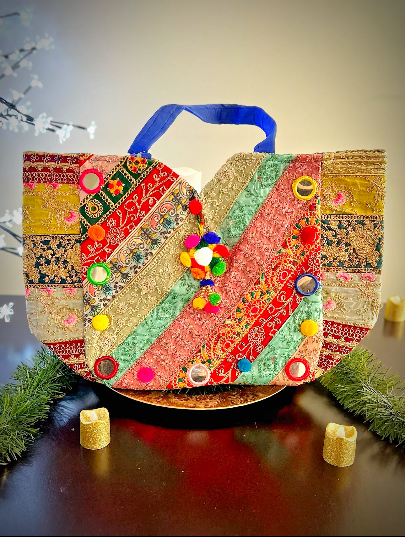 Exquisite Khambadiya Patchwork Tote Bag: A Tribute to Artistry - Femantraa