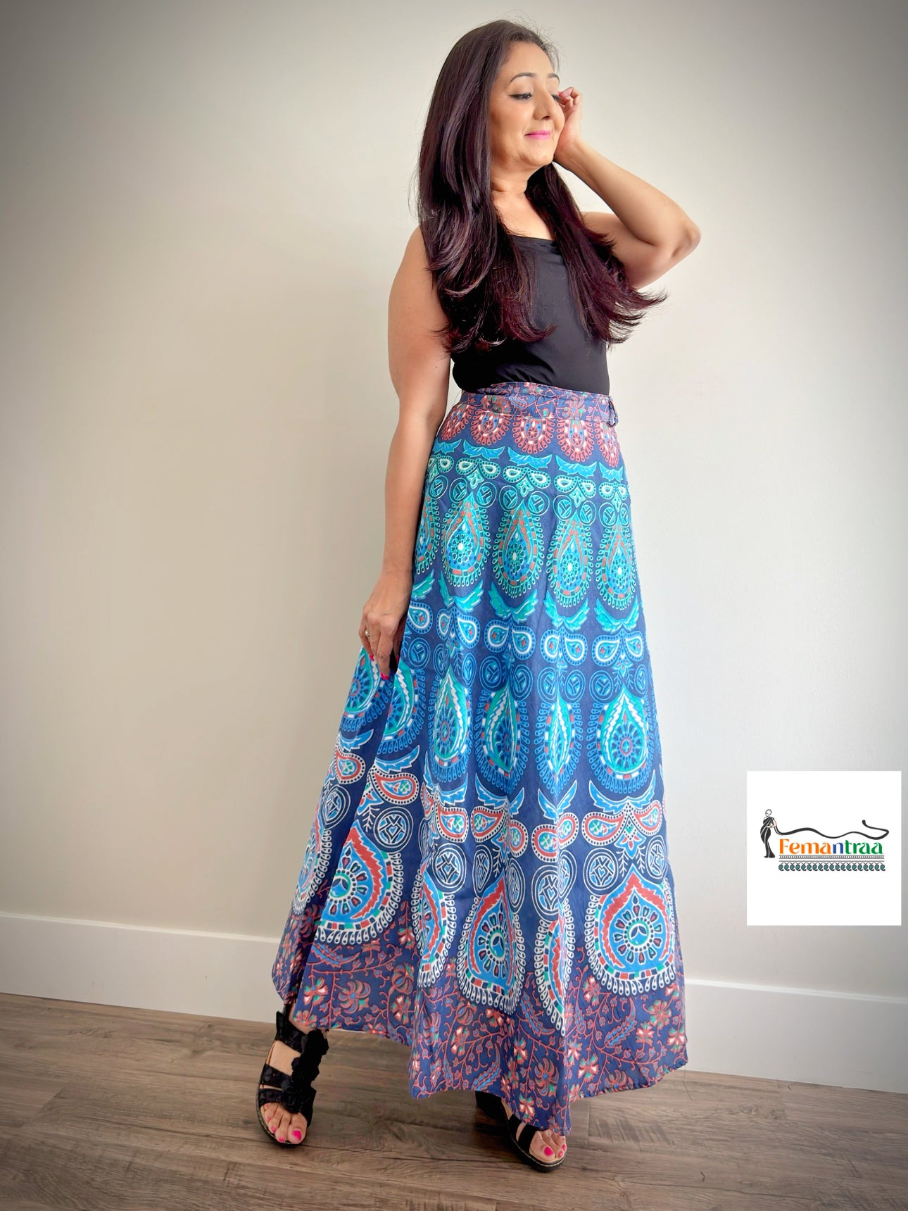 Bohemian Dream: Colourful Jaipuri Printed Wrap Around Skirts - Femantraa