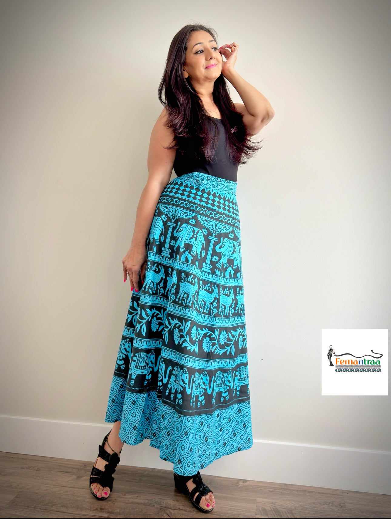 Bohemian Dream: Colourful Jaipuri Printed Wrap Around Skirts - Femantraa