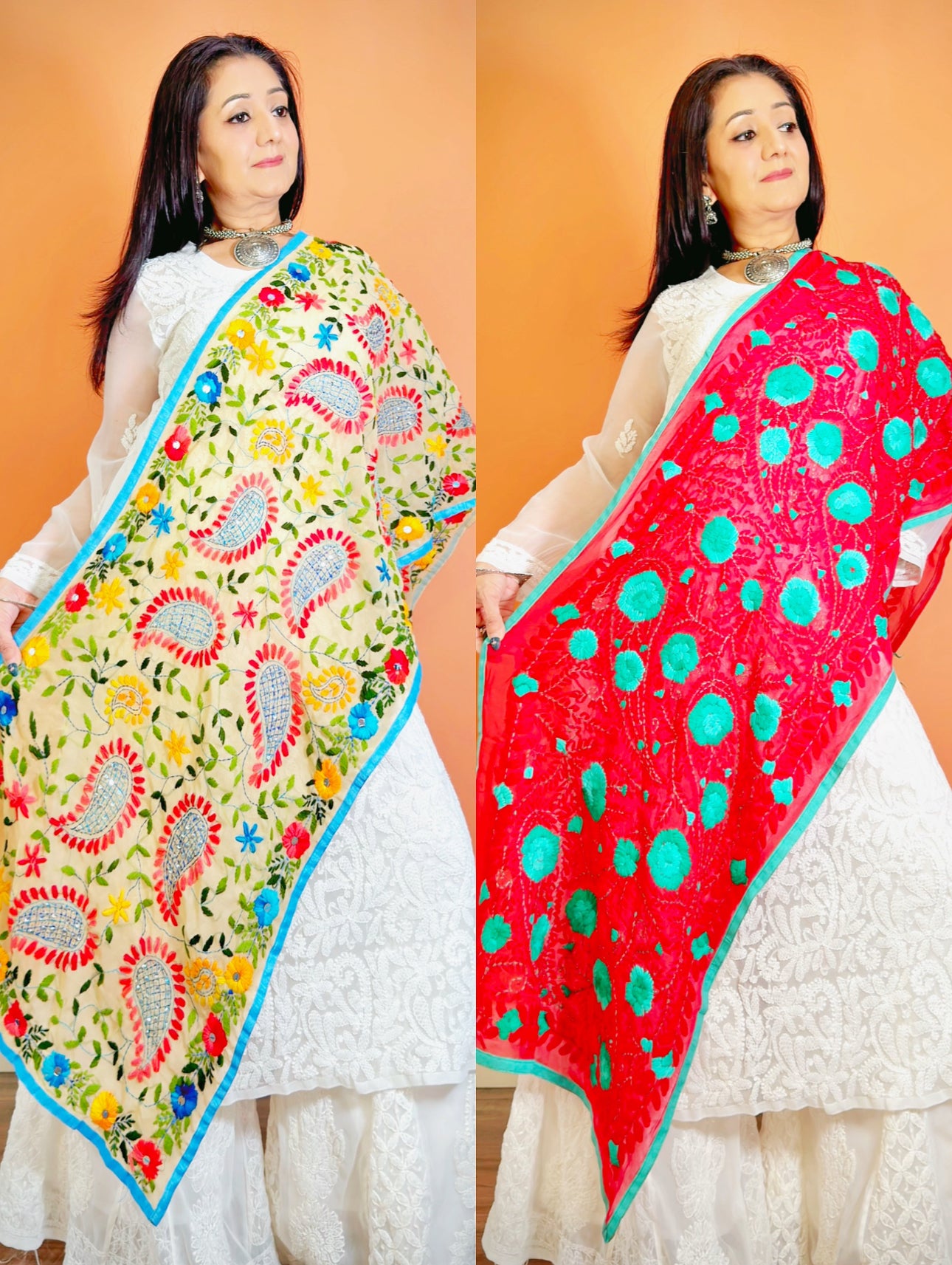 Phulkari Stole dupatta - Femantraa