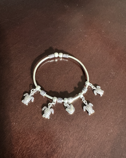 German Silver Turtle charm Bracelets - Femantraa