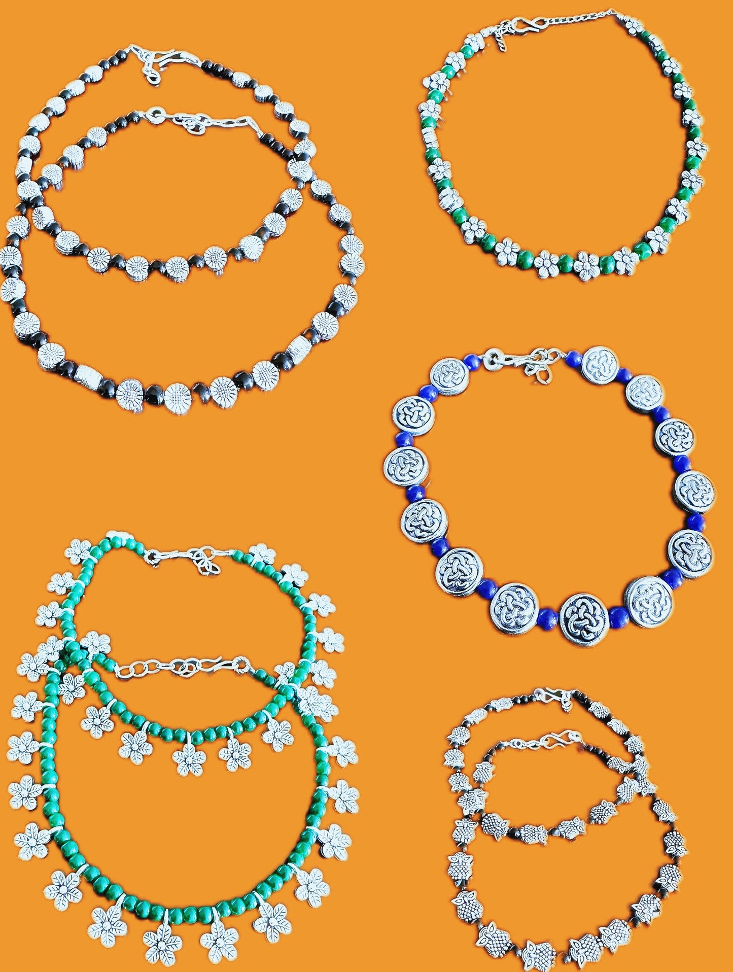 Boho Breeze: German Silver Anklets for Free Spirits - Femantraa