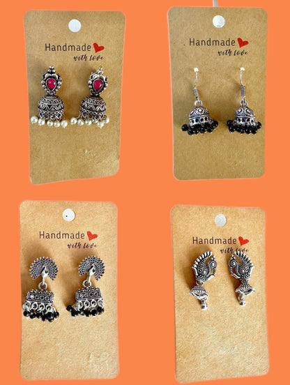 Boho Bridgerton Fame Bell Jhumkas: Vintage Chic (Small size) - Femantraa