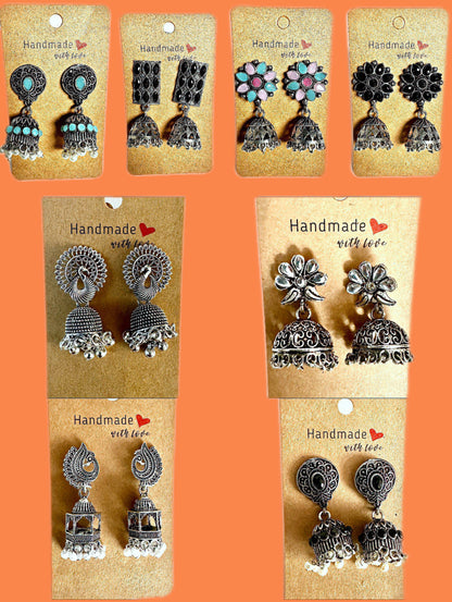 Regal Elegance: Boho Bridgerton Fame Bell Jhumkas (Medium Size) - Femantraa