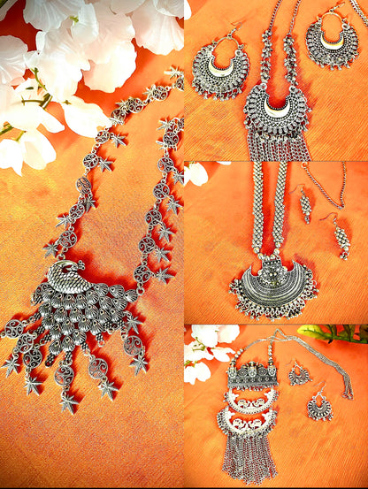 Artistic Oxidized Long Necklace sets - Femantraa