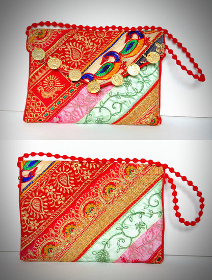 Boho Ethnic Patchwork Clutches: Colorful Vintage Vibes - Femantraa