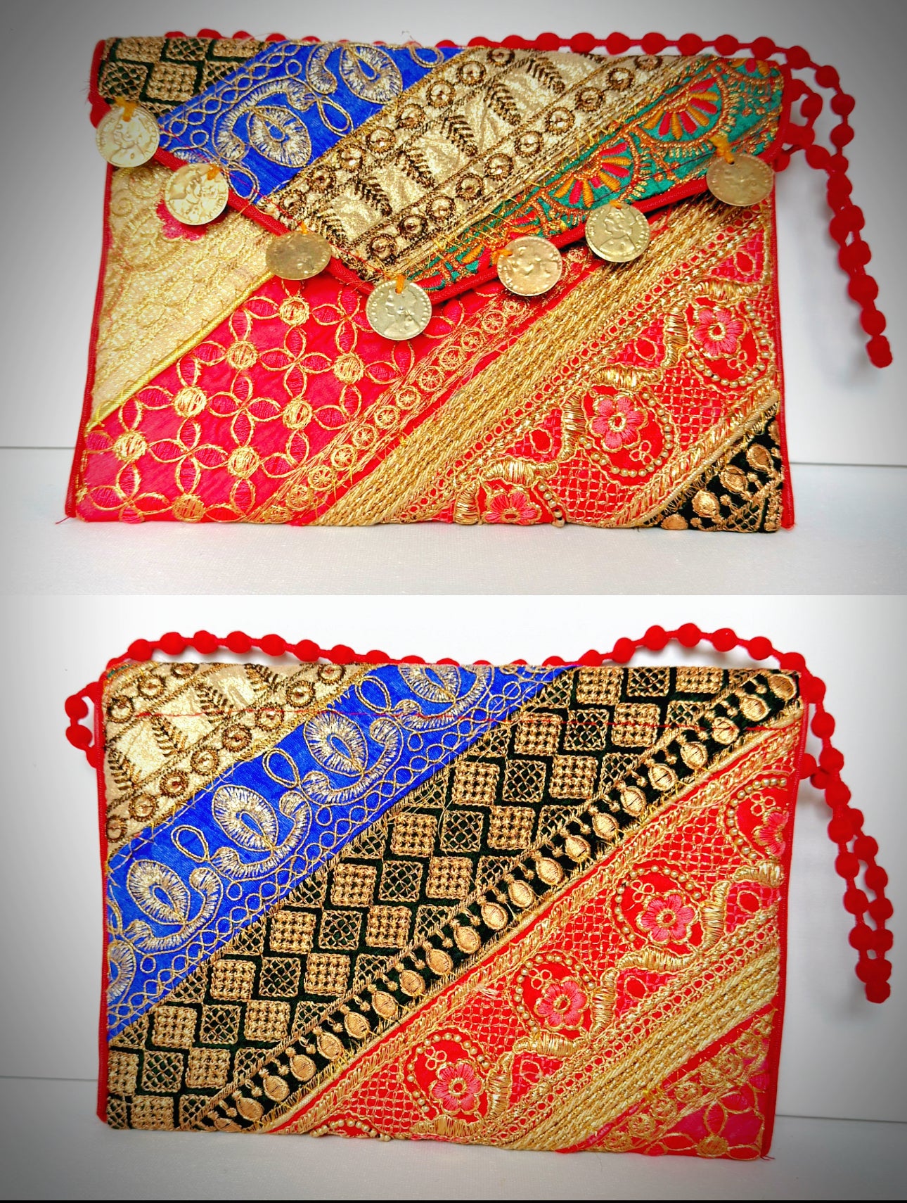 Boho Ethnic Patchwork Clutches: Colorful Vintage Vibes - Femantraa