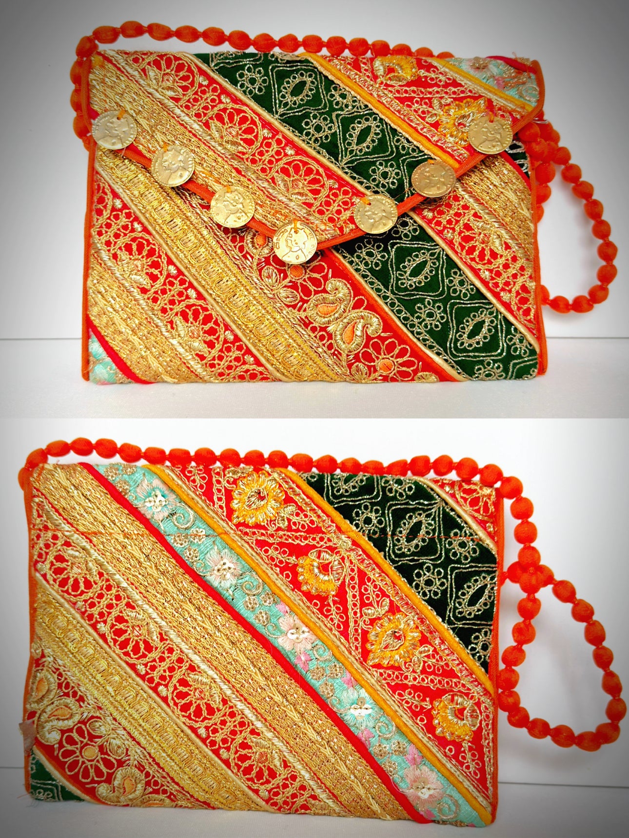 Boho Ethnic Patchwork Clutches: Colorful Vintage Vibes - Femantraa