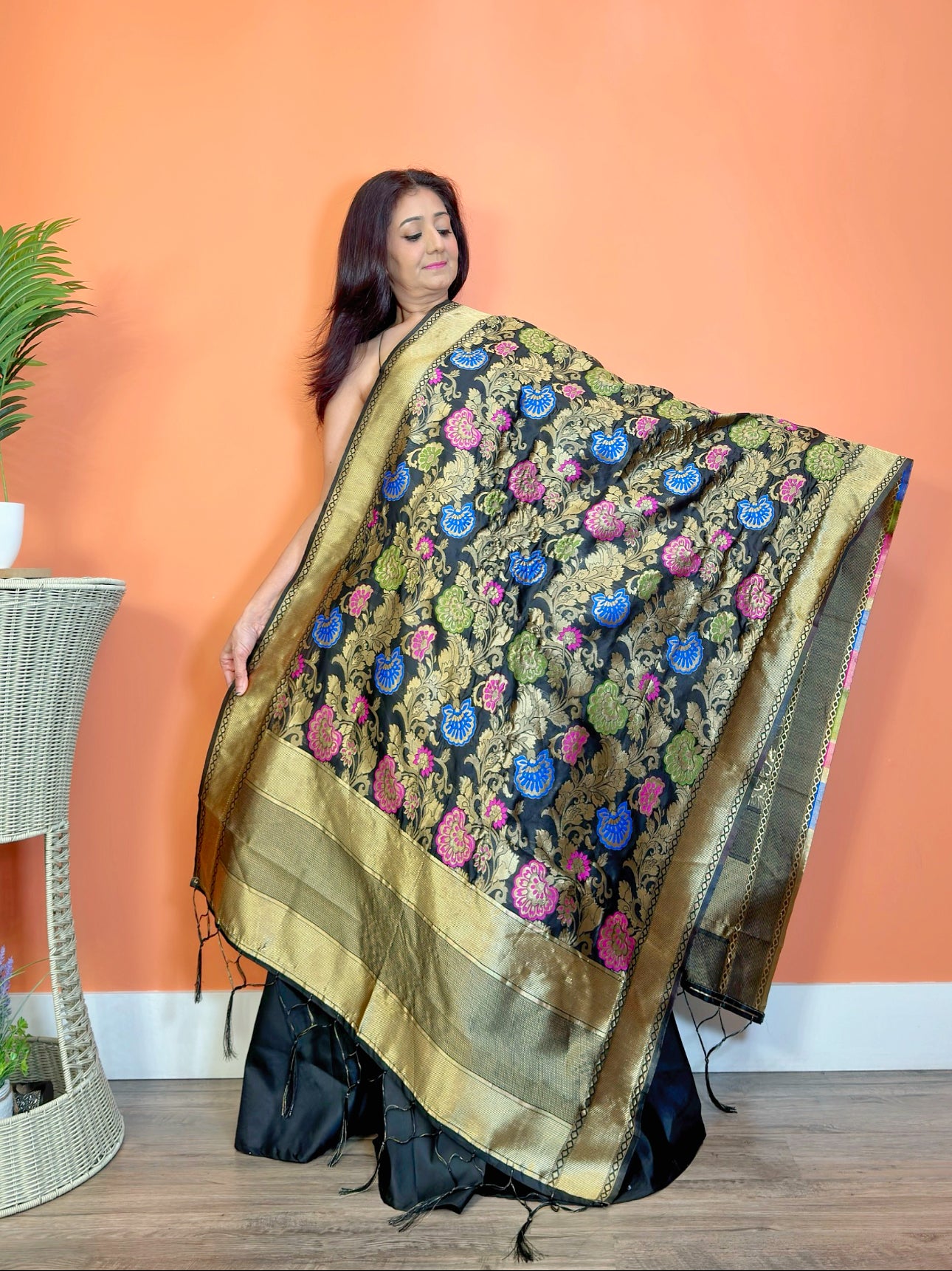 Exquisite Banarasi Kalamkari Dupatta - Femantraa