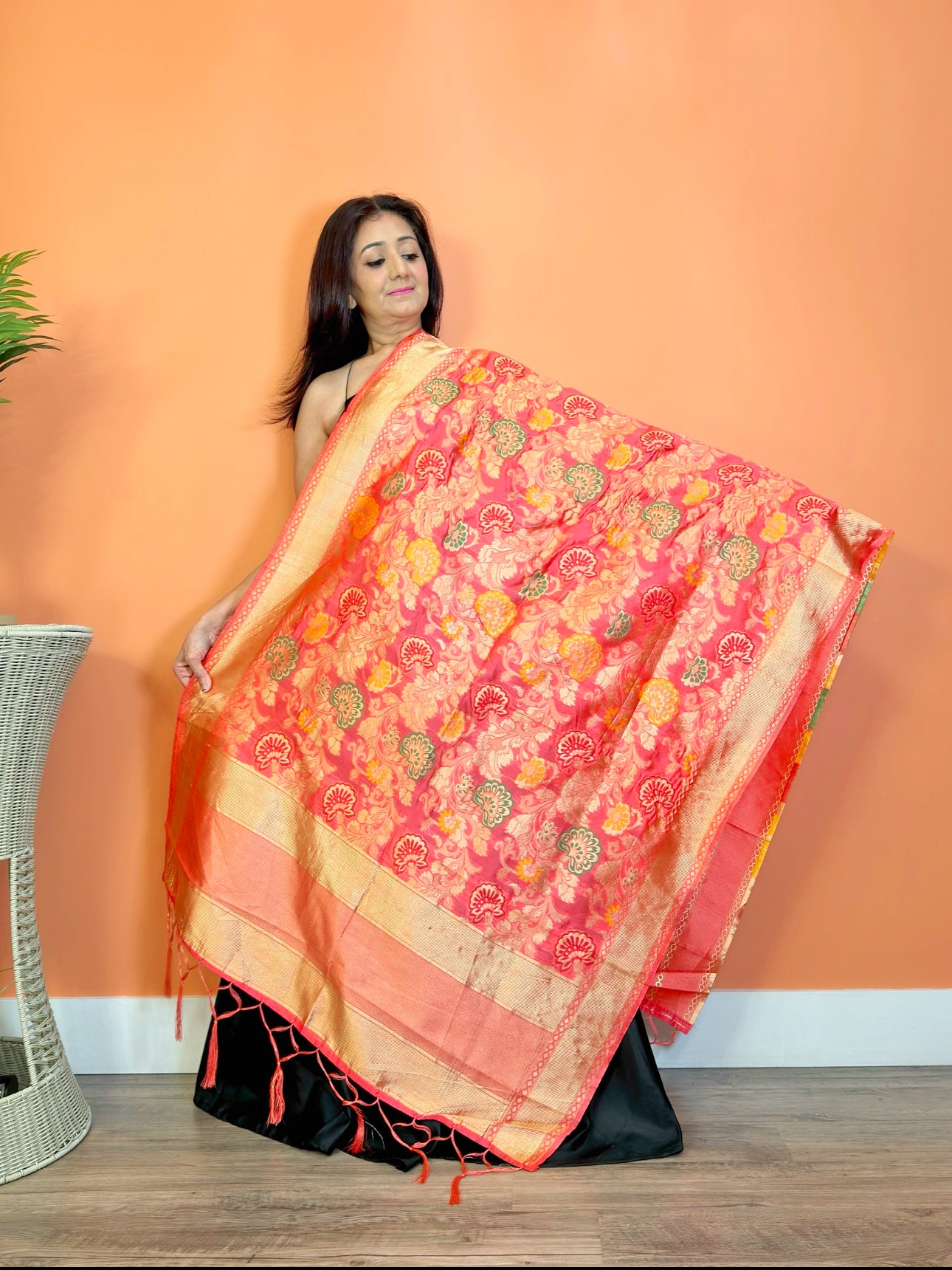 Exquisite Banarasi Kalamkari Dupatta - Femantraa