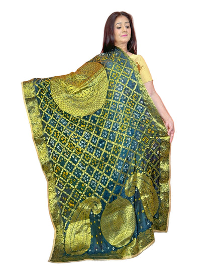 Elegant Ghatchola Silk Bandhej Dupatta - Femantraa