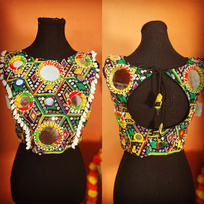 Vibrant Multicolor Sleeveless Kutchi Blouse - Femantraa