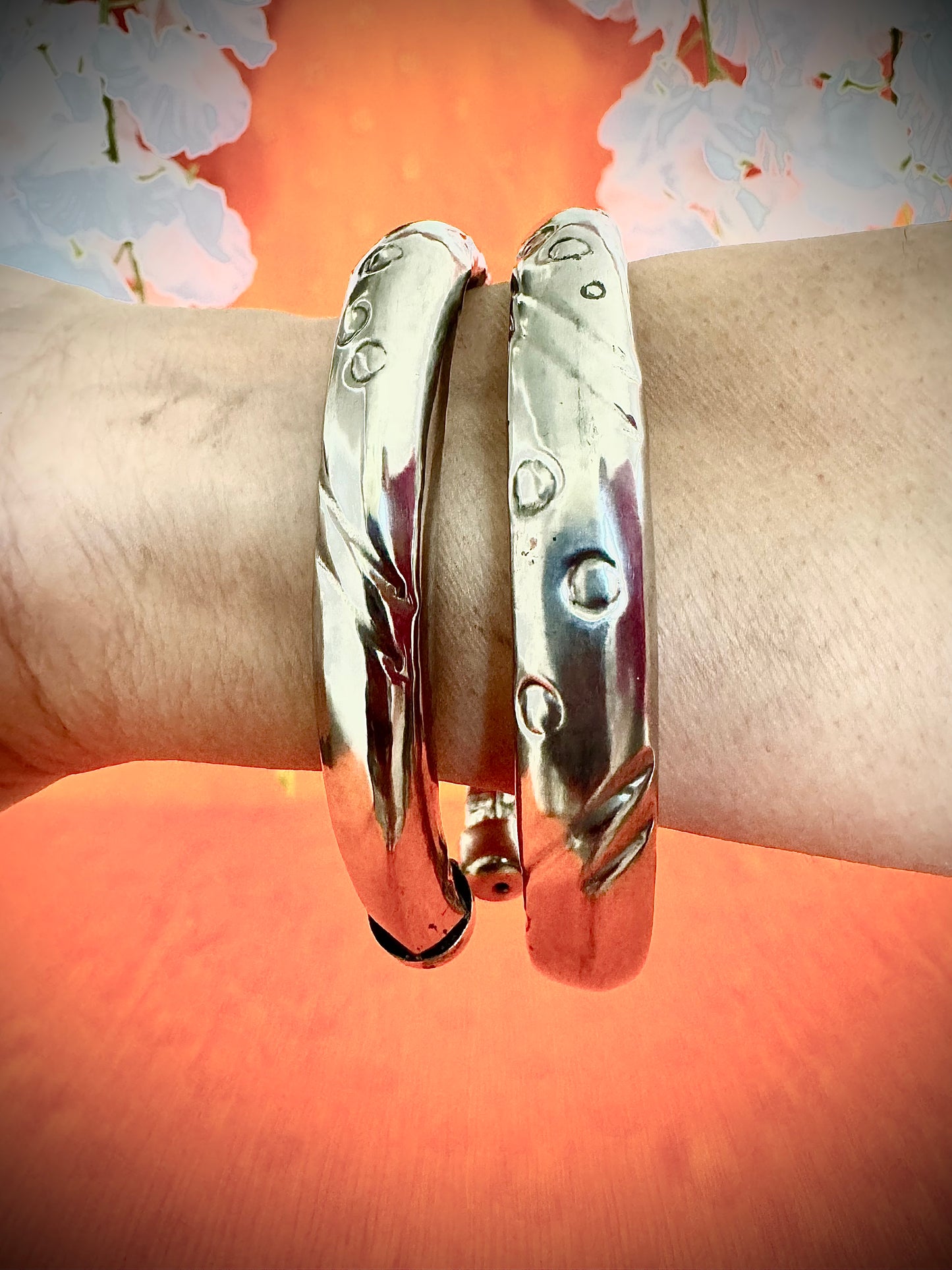 Artistic Oxidized Silver Bangle sets - Femantraa