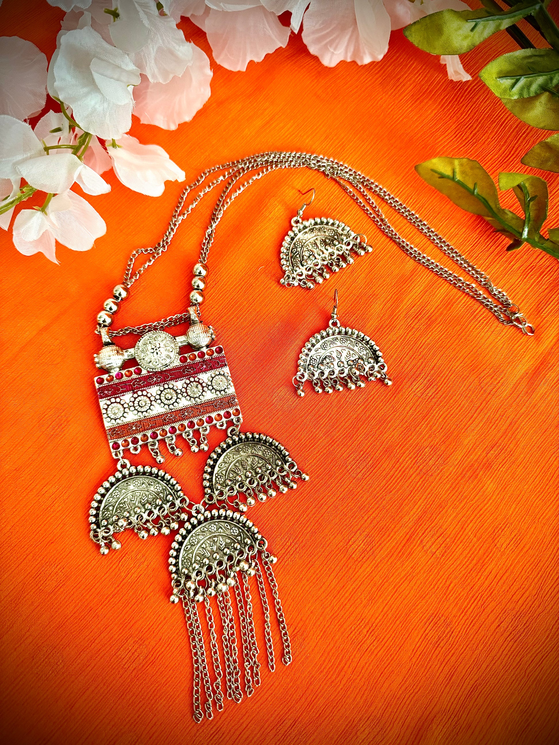 Artistic Oxidized Long Necklace Sets: Bohemian Chic - Femantraa