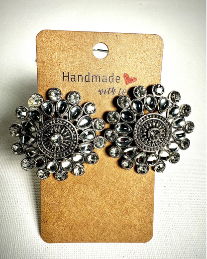 Boho Artistic Oxidized Stud Earrings - Femantraa