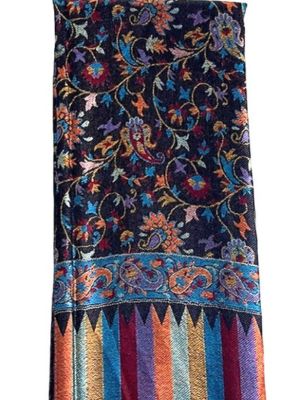 Pashmina Kani Stole-Black Hues - Femantraa