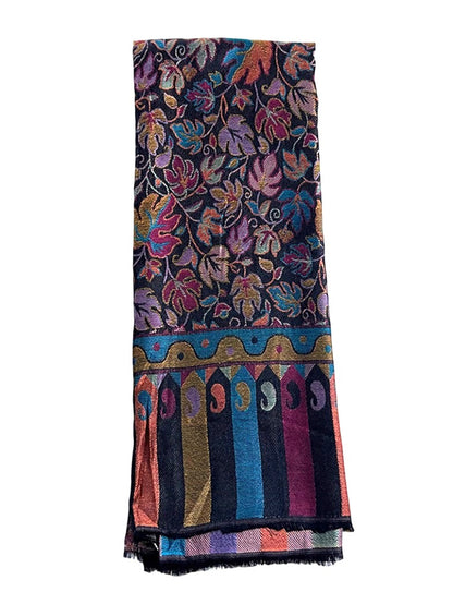 Pashmina Kani Stole-Black Hues - Femantraa