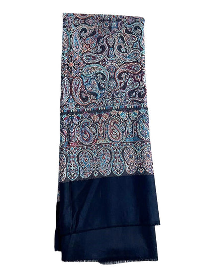 Pashmina Kani Stole-Black Hues - Femantraa