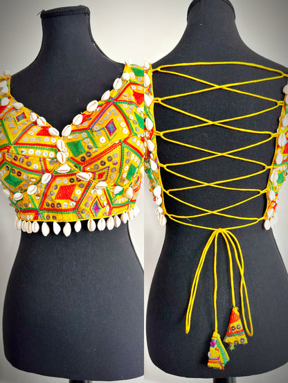 Vibrant Multicolor Sleeveless Kutchi Blouse - Femantraa