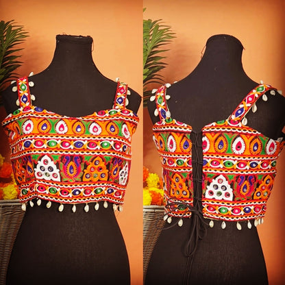 Vibrant Multicolor Sleeveless Kutchi Blouse - Femantraa