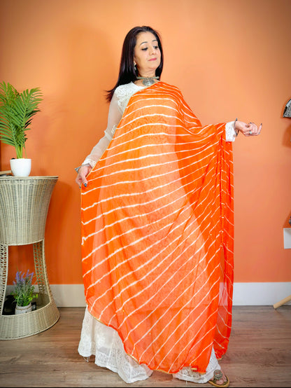 Leheriya Tie-Dye Dupatta: Timeless Beauty - Femantraa